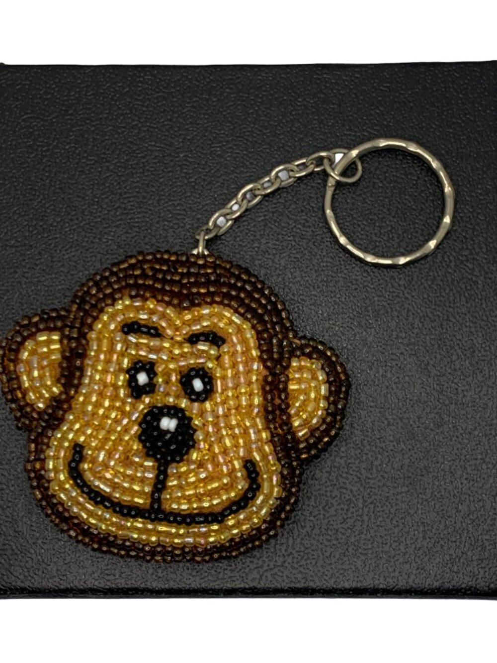 Vintage Y2K Beaded Monkey Keychain